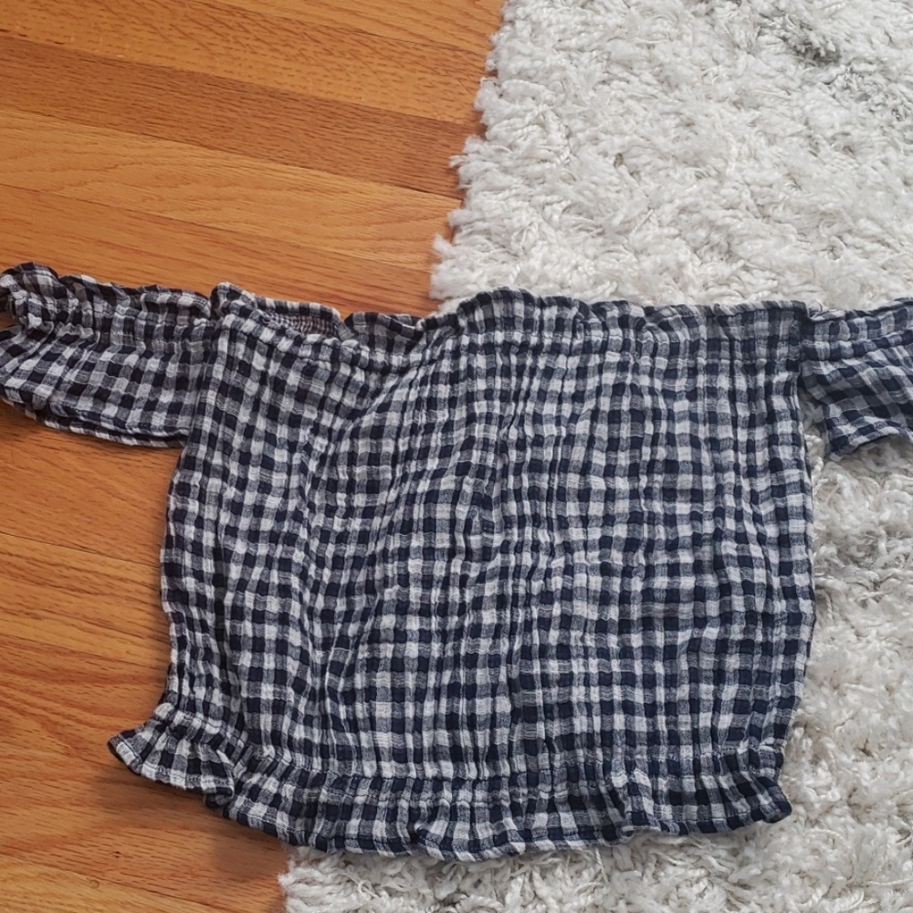 Gingham print cropped top